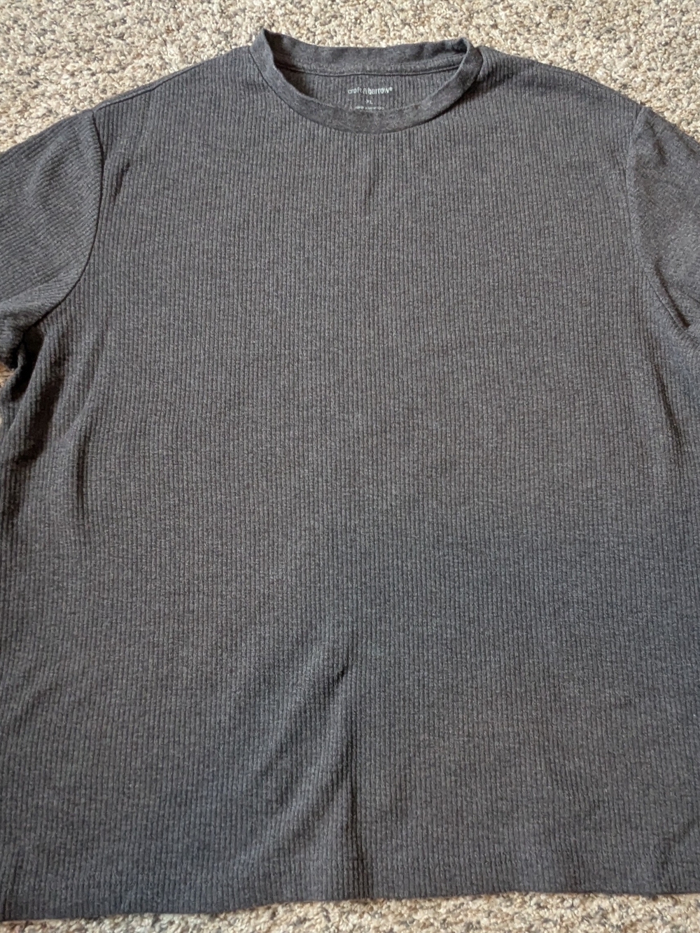 croft & barrow Men’s Ribbed Crewneck Sweater - Charcoal Gray